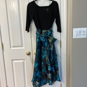 RandM Richard’s Hi Lo Dress Size 10 Black and Teal
